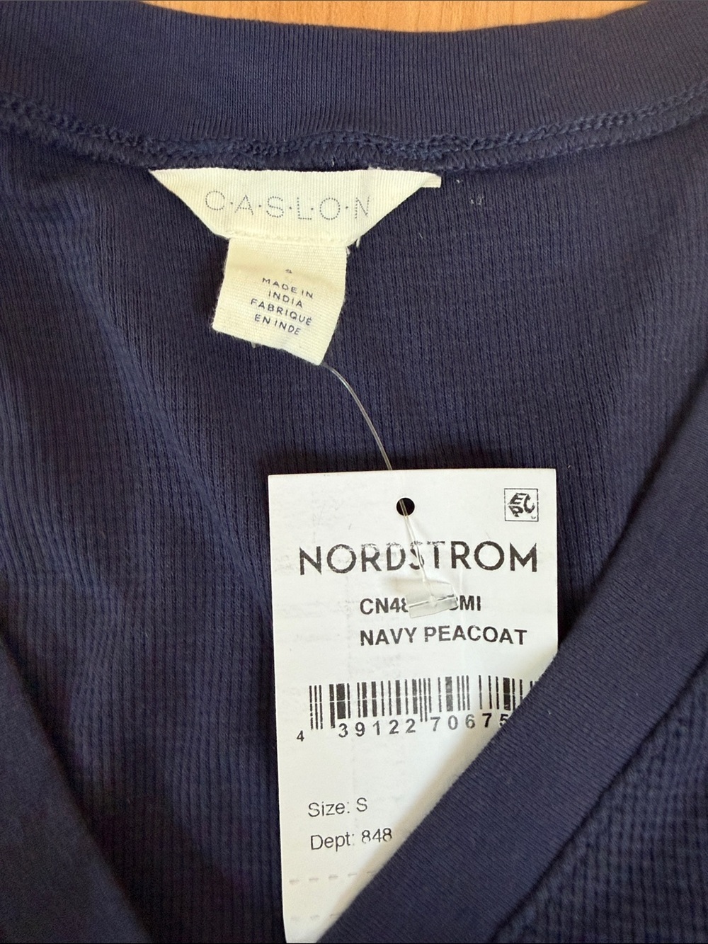 Caslon Navy Blue V-Neck Button Pullover - Picture 5 of 7